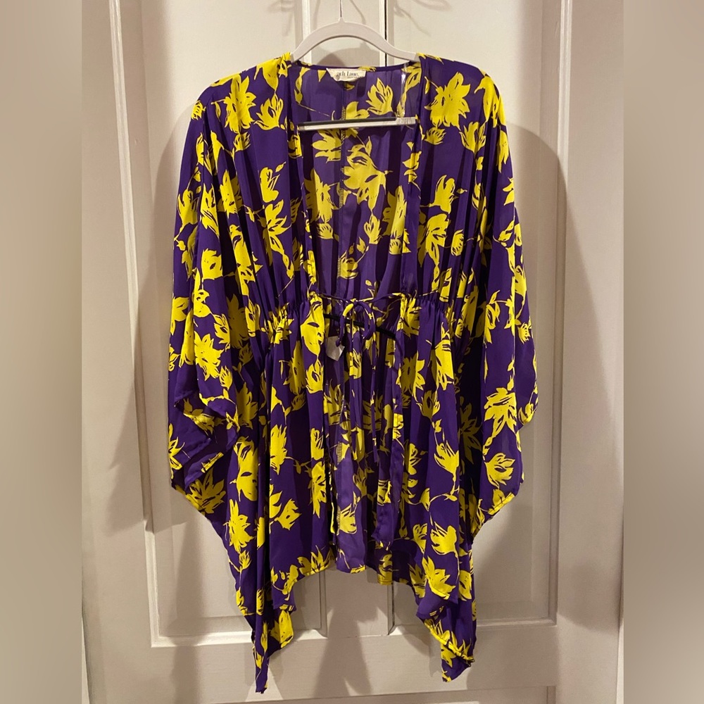 Peach Love Purple/Yellow One Size Kimono
